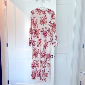 High neck floral maxi dress